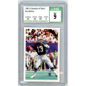1986-87 A Question of Sport Game Dan Marino CSG 9 Mint HOF